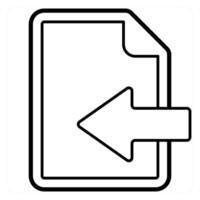 Document Received icon concept in black line color vector