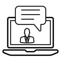 Message and communicate icon concept in black line color vector