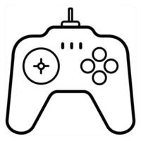 Game and joystick icon concept in black line color vector