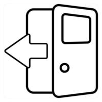 Exit Door icon in black line color vector