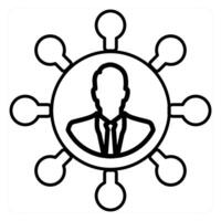 User Network icon concept in black line color vector