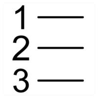 Number Index icon concept in black line color vector