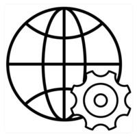 Global Settings icon concept in black line color vector