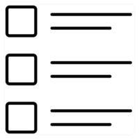 List and bullets icon concept in black line color vector
