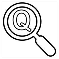 Search Question and find icon concept in black line color vector