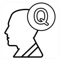 Question and query icon concept in black line color vector