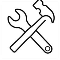 Replacement and settings icon concept in black line color vector