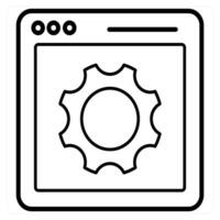 Webpage Settings and internet icon concept in black line color vector