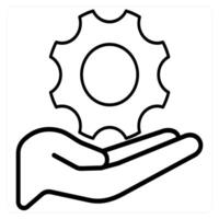 Settings and gear concept in black line color vector