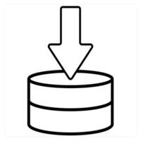 Server Download and database icon concept in black line color vector