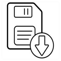 Download Floppy and disk icon concept in black line color vector