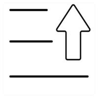 Text Upload and upload icon concept in black line color vector