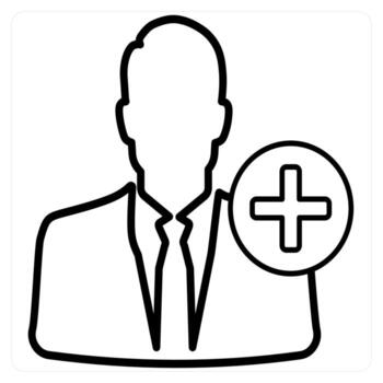 Add Account and create icon concept in black line color vector