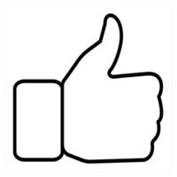 Thumbs Up and like icon concept in black line color vector
