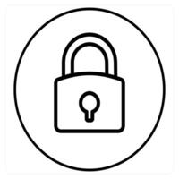 Locked and password icon concept in black line color vector