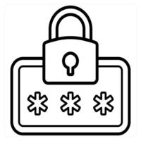 Security Password and security icon concept in black line color vector