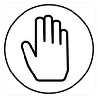 Raise Hand icon concept in black line color vector