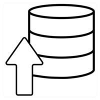 Upload Server icon concept in black line color vector