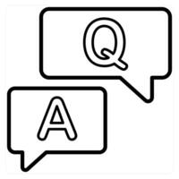 Question Answer icon concept in black line color vector
