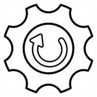 Update Settings icon concept in black line color vector