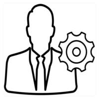 Management Settings icon concept in black line color vector