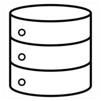 Database Server icon in black line color vector