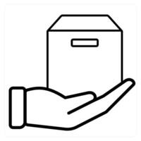 Parcel icon concept in black line color vector