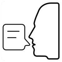 Communication icon concept in black line color vector