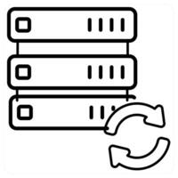 Drive Refresh icon concept in black line color vector