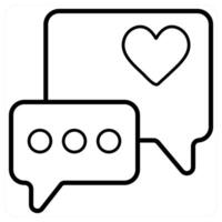 Positive Comment icon concept in black line color vector