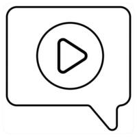 Chat in black line color vector