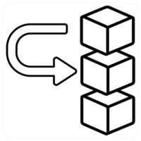 Move Drive Data icon concept in black line color vector