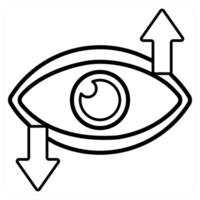 Vision icon in black line color vector