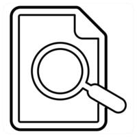 Search Document in black line color vector