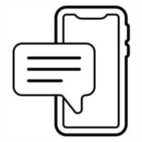 Chat and communicateicon concept in black line color vector