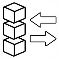 Share Data icon concept in black line color vector