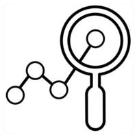 Analytics icon concept in black line color vector