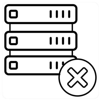 Eliminar datos icono concepto en negro línea color vector