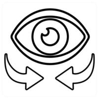 Vision and eye icon in black line color vector