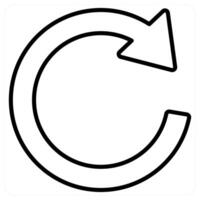 Refresh icon concept in black line color vector