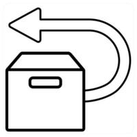 Forward Box icon concept in black line color vector