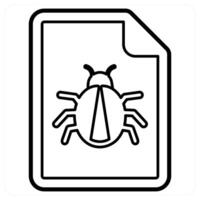 Bug icon concept in black line color vector