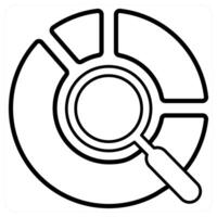 Data Search icon concept in black line color vector