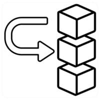 Server and database icon concept in black line color vector