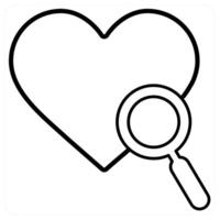Favorite Search icon concept in black line color vector