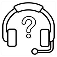 Help Desk icon concept in black line color vector