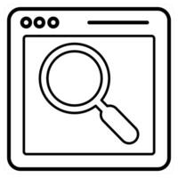 Web Search icon concept in black line color vector