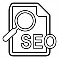 Seo icon concept in black line color vector