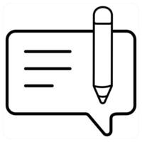 Edit Message icon concept in black line color vector