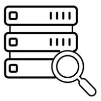 Search Data icon concept in black line color vector